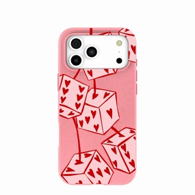 Bubblegum Pink Dicey Cherries iPhone 17 Pro Max Case Creative Style Shockproof Edge
