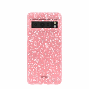 Bubblegum Pink Dreamy Meadow Google Pixel 8 Pro Case Luxury Detail Stylish Color