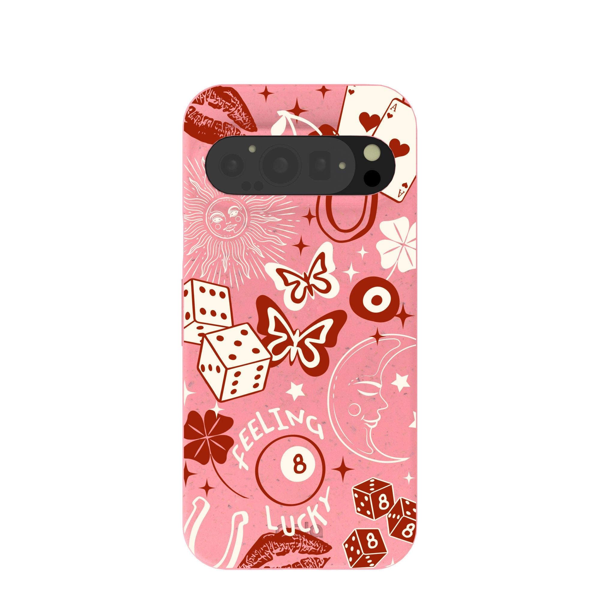 Bubblegum Pink Feeling Lucky Google Pixel 9/9 Pro Case Smooth Feel Soft Texture