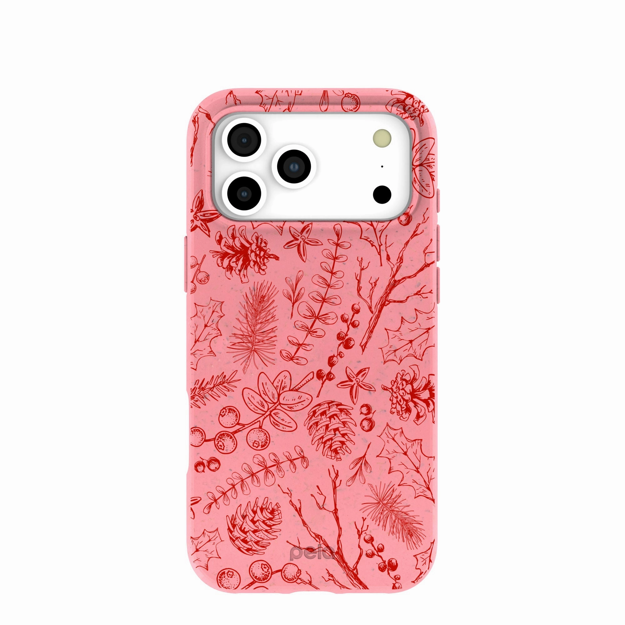 Bubblegum Pink Festive Forest iPhone 17 Pro Max Case Practical Accessory Clean Texture