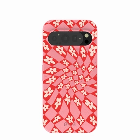 Bubblegum Pink Funky Fleurs Google Pixel 9/9 Pro Case Compact Edge Personal Style