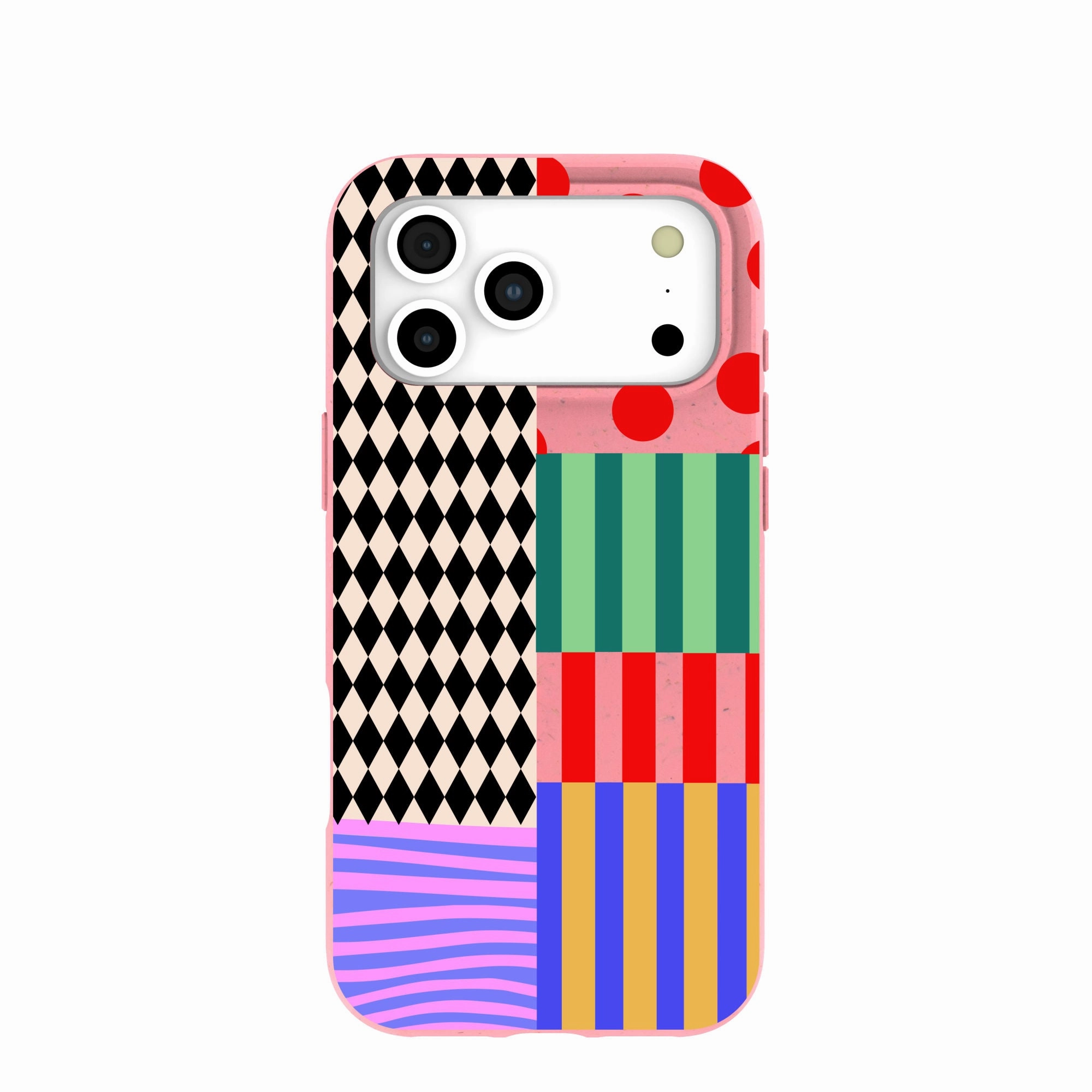 Bubblegum Pink Juggling Colors iPhone 17 Pro Max Case Soft Material