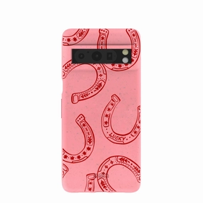 Shock Resistant Build Comfort touch Bubblegum Pink Lucky Horseshoe Google Pixel 8 Pro Case