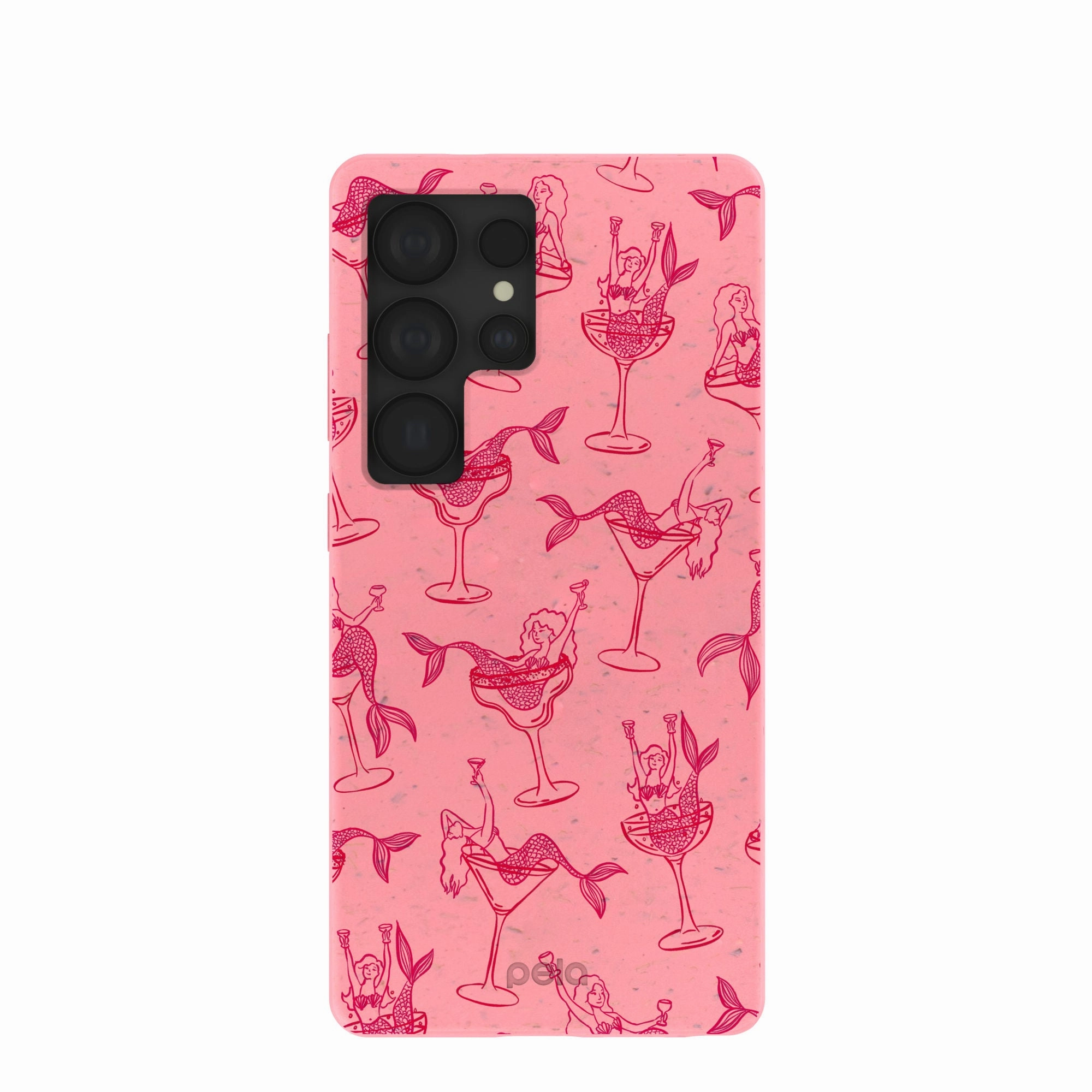 Bubblegum Pink Mermaid Cocktail Samsung Galaxy S25 Ultra Case Smooth Outline