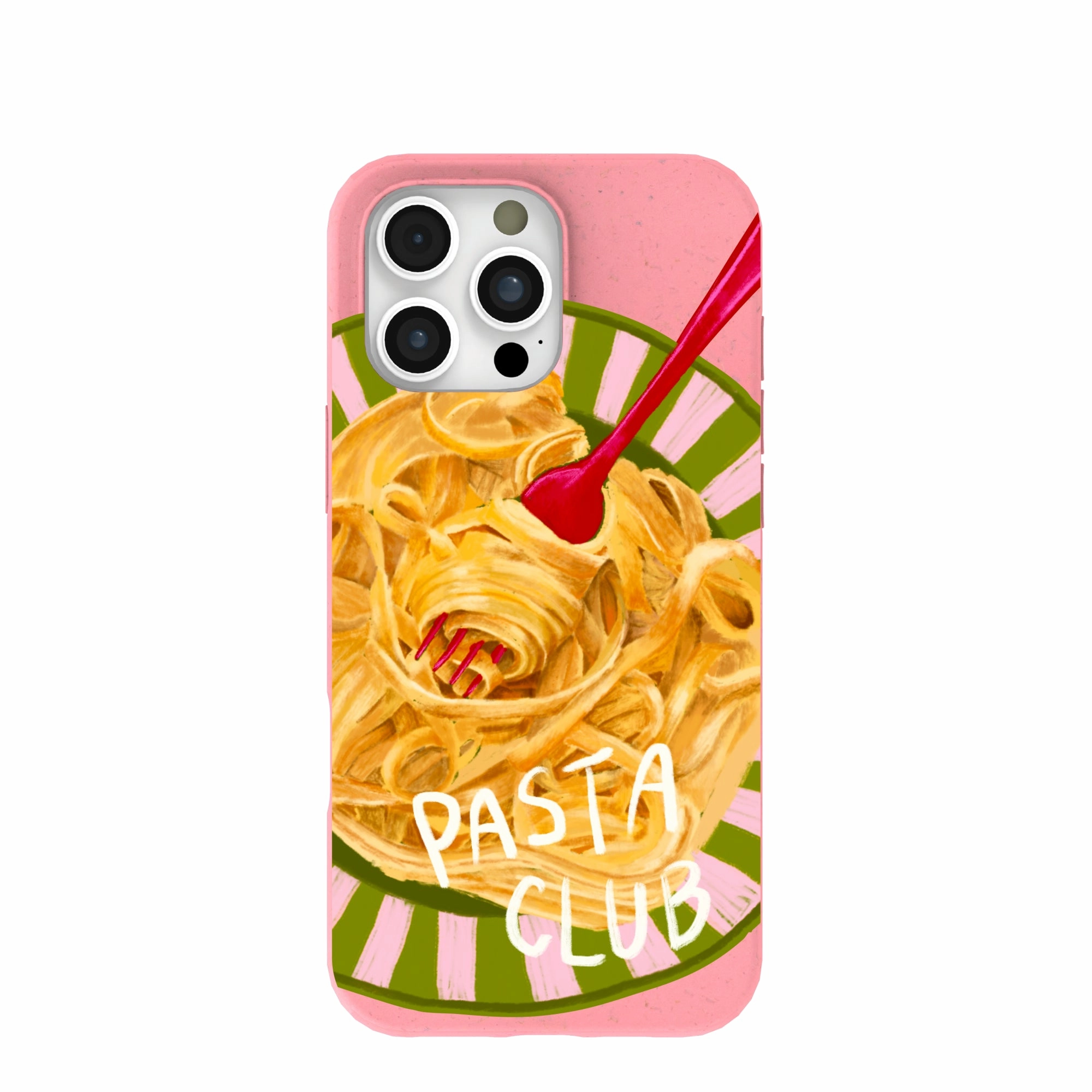 Bubblegum Pink Pasta Club iPhone 16 Pro Max Case Hybrid Material