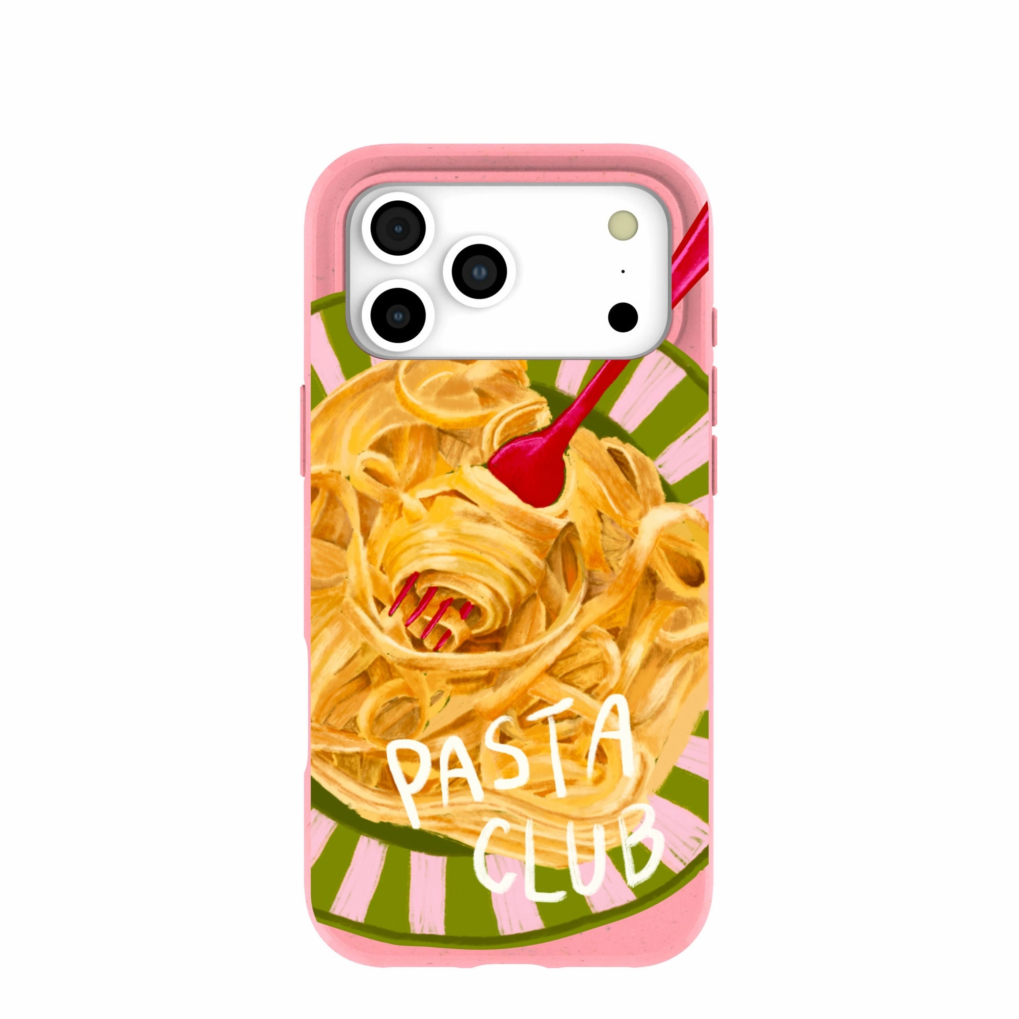 Vivid Surface Elegant Comfort Bubblegum Pink Pasta Club iPhone 17 Pro Max Case