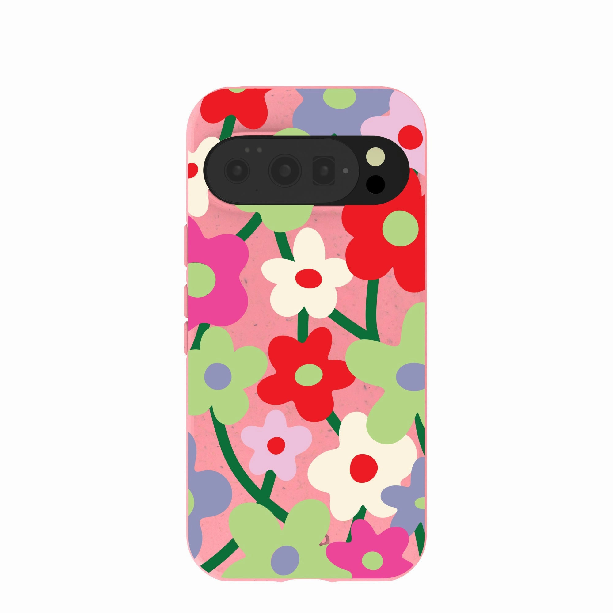 Bubblegum Pink Poppy Flora Google Pixel 10/10 Pro Case Strong Grip Slim Comfort