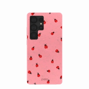 Bubblegum Pink Rosy Ladybug Samsung Galaxy S25 Ultra Case Travel Friendly Creative Design
