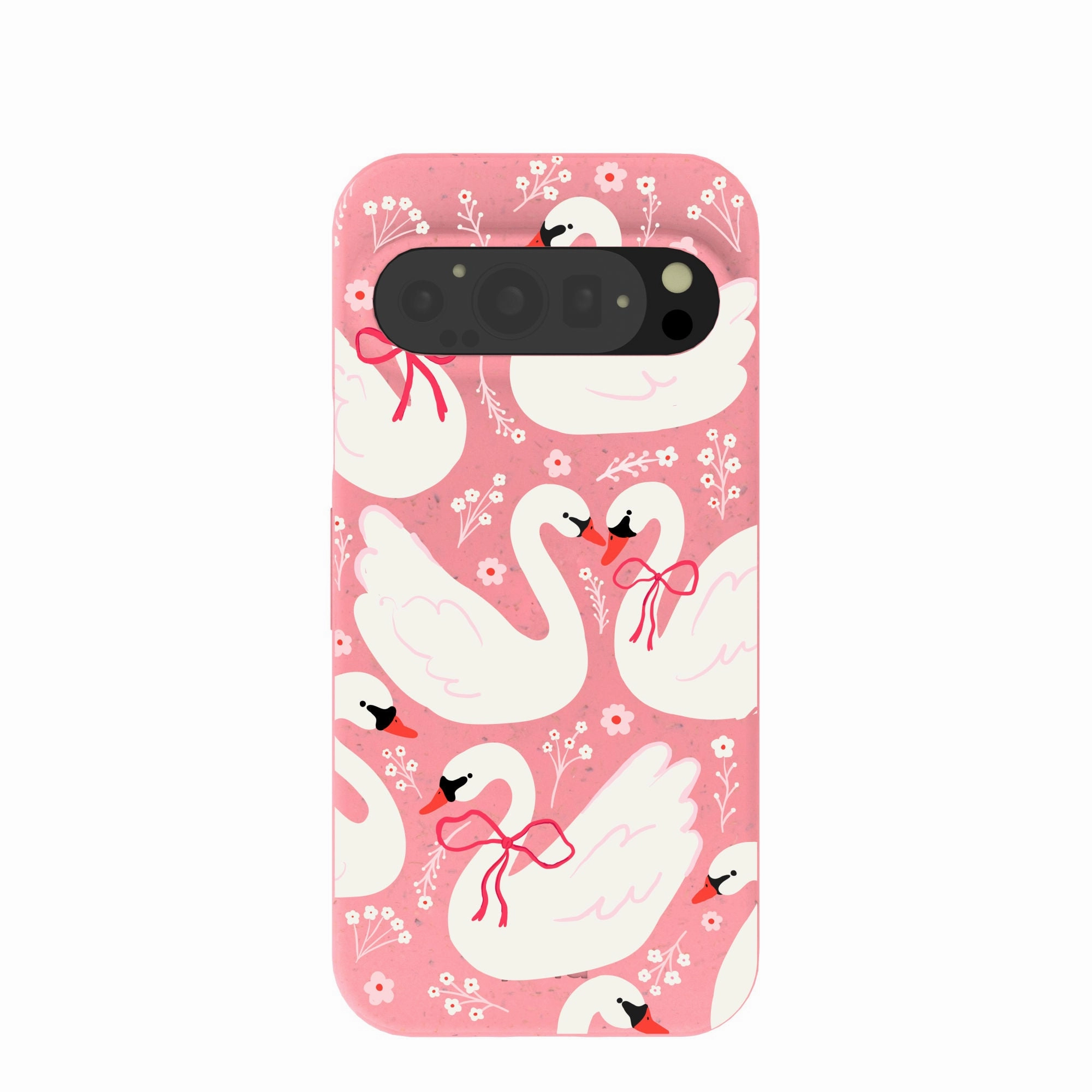 Bubblegum Pink Swan Garden Google Pixel 9/9 Pro Case Flexible structure