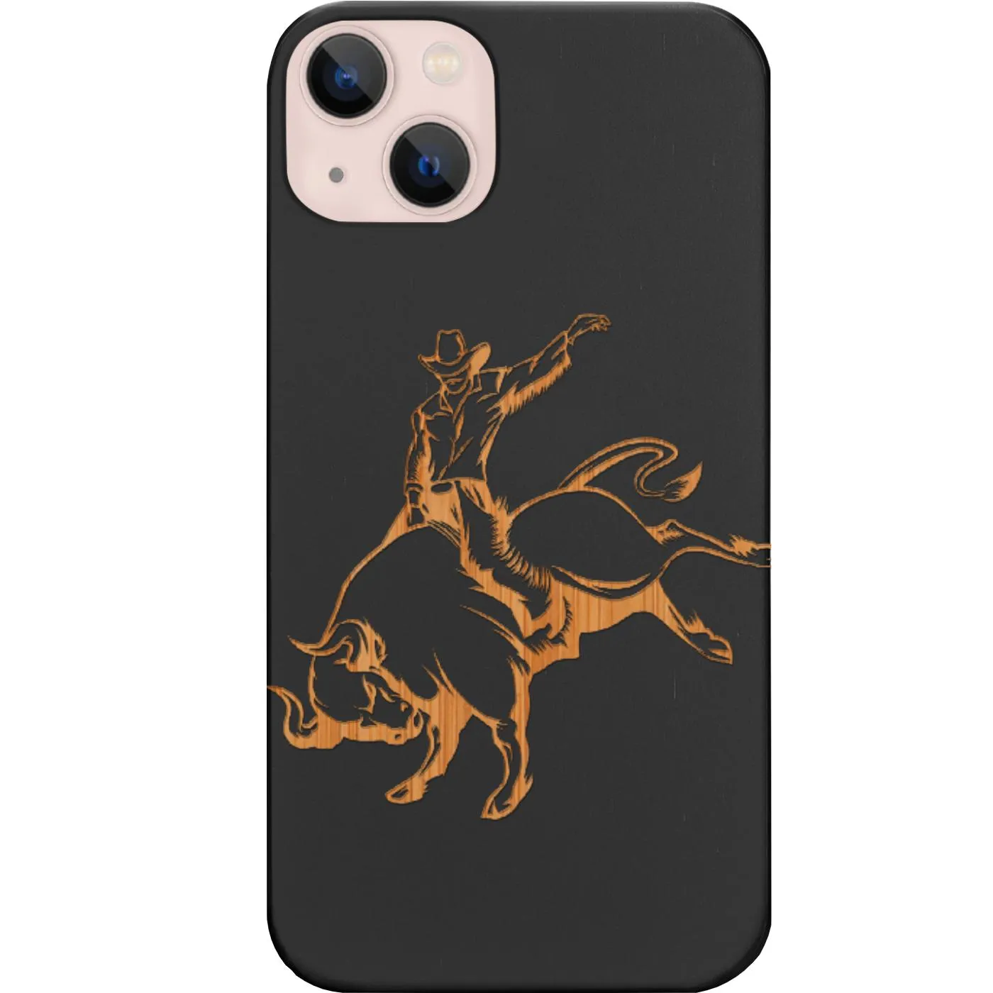 Modern Finish Bull Rider - Engraved Phone Case
