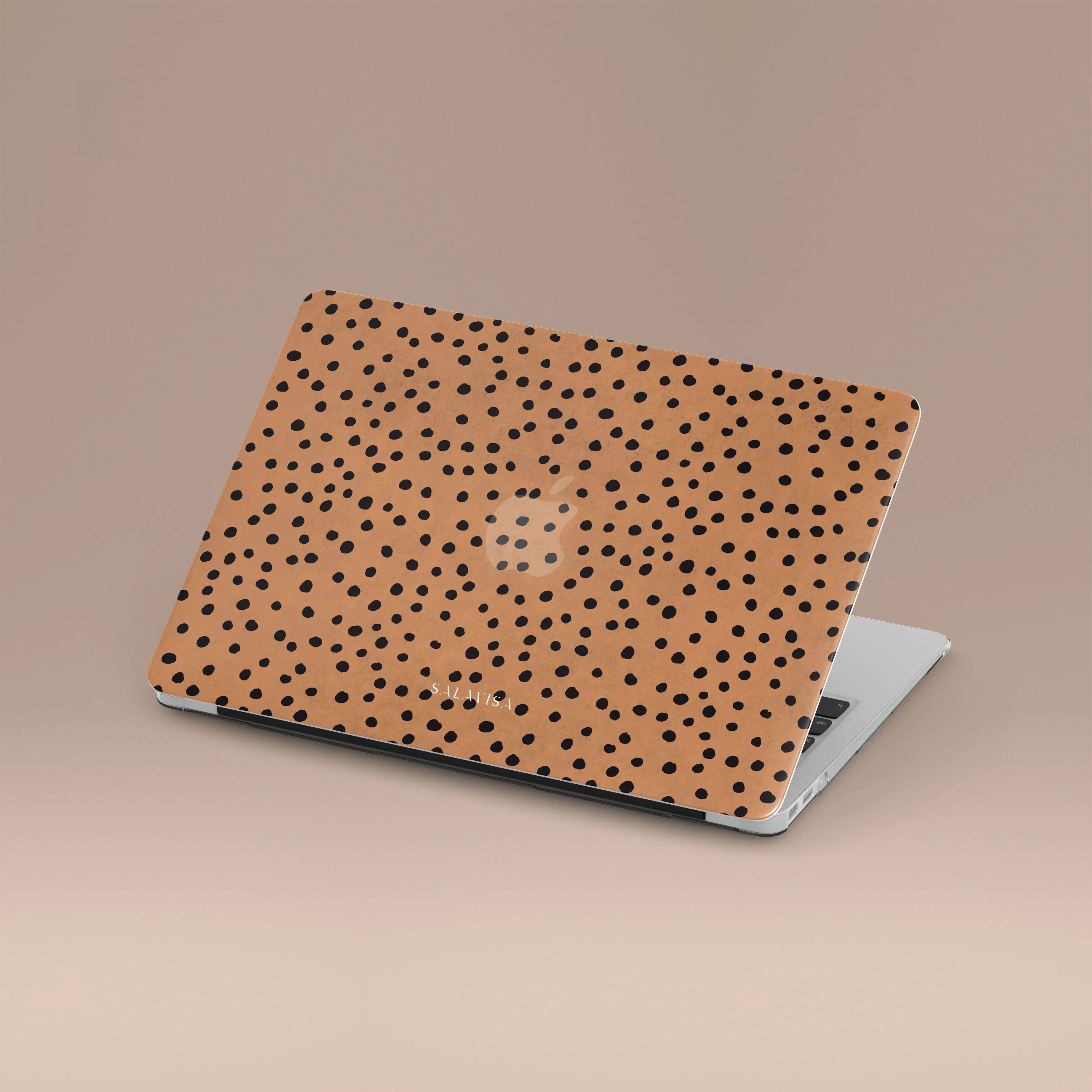 Burnt Orange Polka Dots MacBook Case Handcrafted Design Hybrid Build Texture
