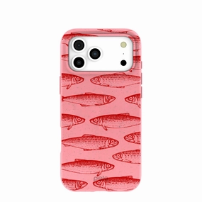 Modern Accent Smooth Pattern Finish Bubblegum Pink Sardine Stream iPhone 17 Pro Max Case