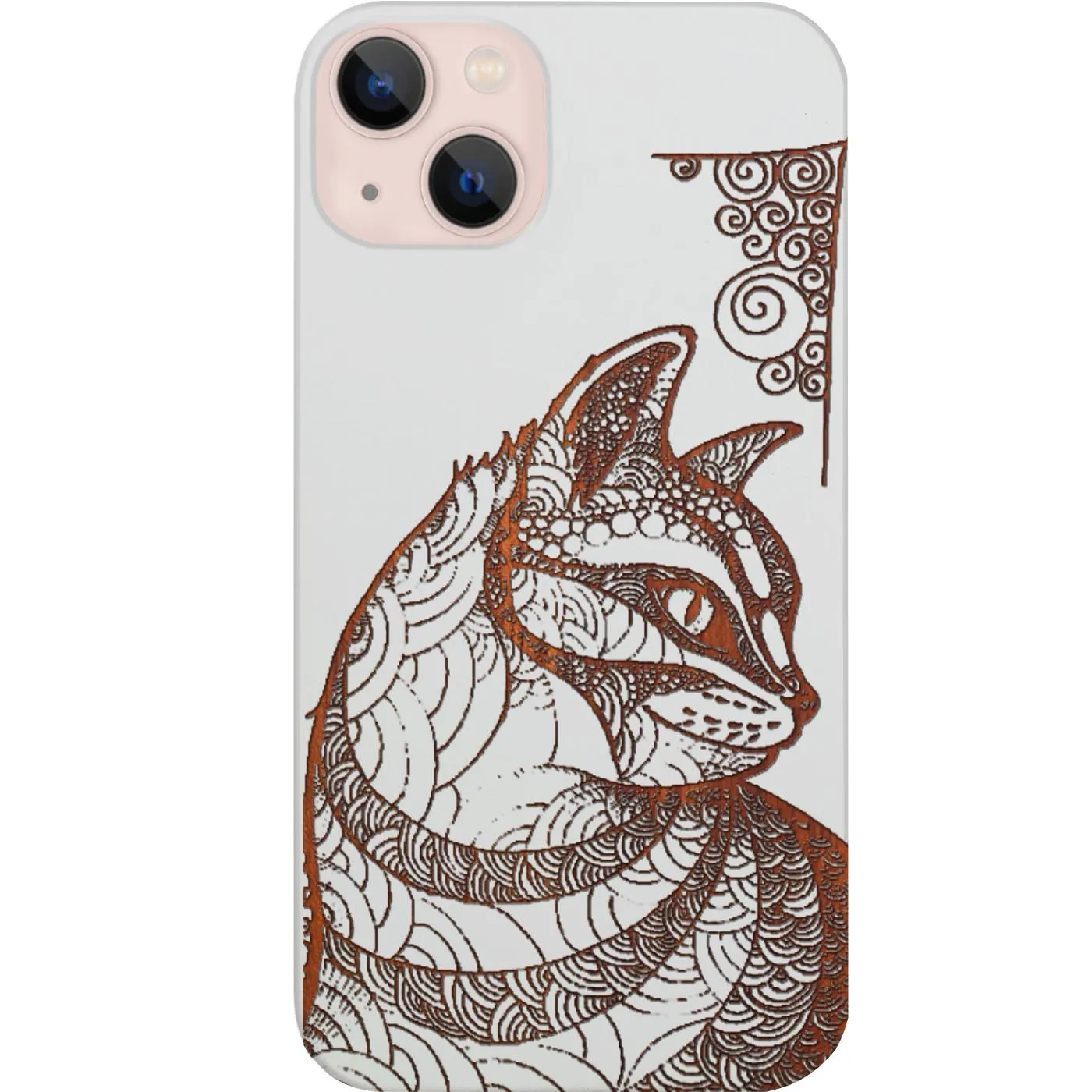 Cat Mandala 2 - Engraved Phone Case Slim Profile Flexible Detail Design