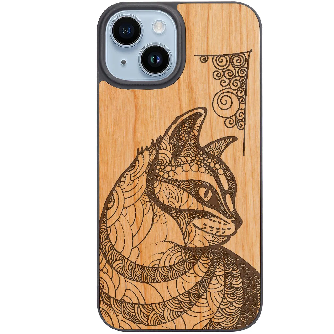 Desk Companion Classic Finish Cat Mandala 2 - Engraved Phone Case