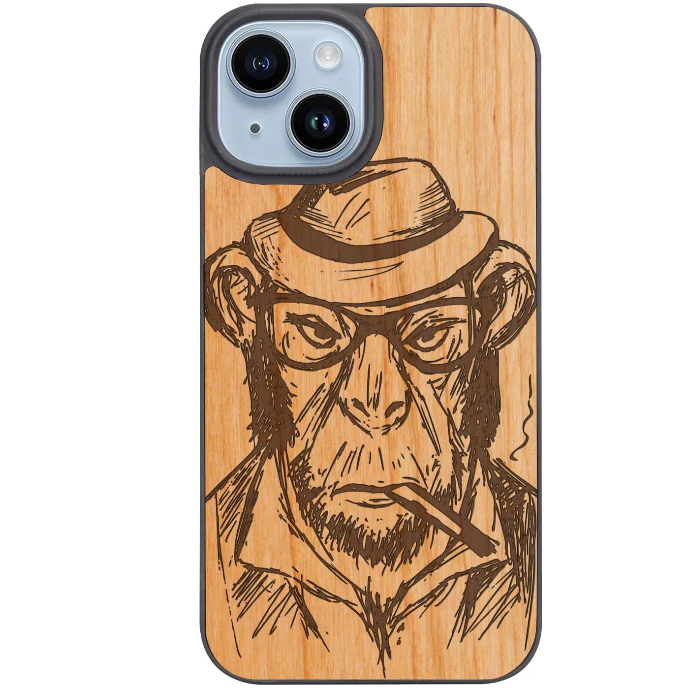 Smoking Gorilla - Engraved Phone Case Anti scratch Marble finish
