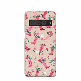 Travel Friendly Seashell Boots N Flowers Google Pixel 7 Pro Case
