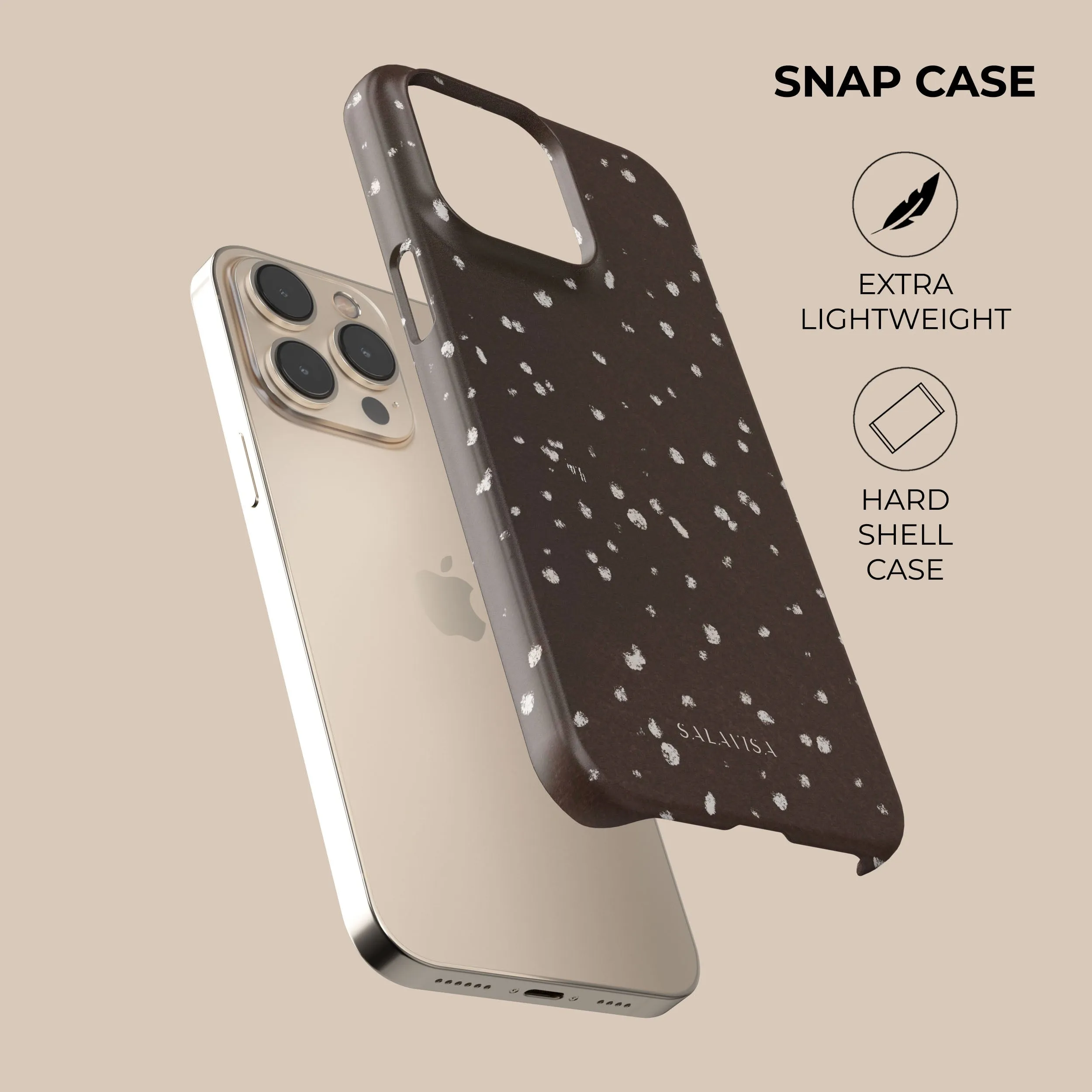 Chocolate Dots Phone Case Resistant Layer Smooth Edges