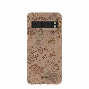 Chocolate Brown Autumn Sweets Google Pixel 8 Pro Case Functional Design Vivid Pattern