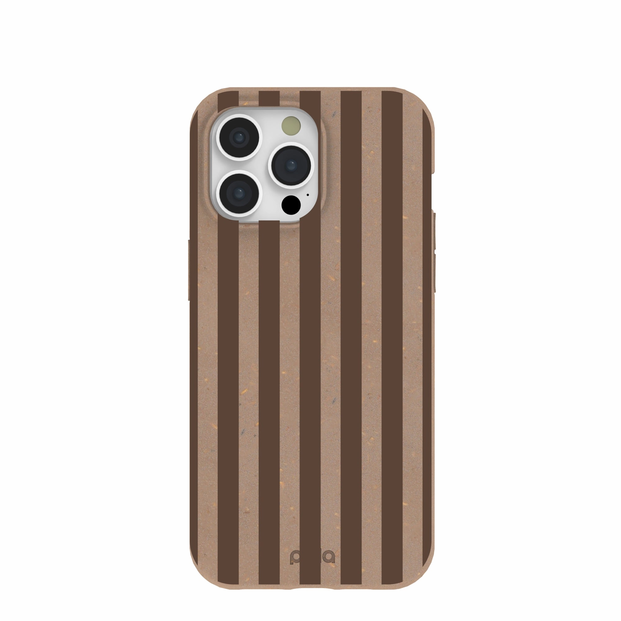Chocolate Brown Cocoa Stripes iPhone 15 Pro Max Case Modern Grip Protective Corner