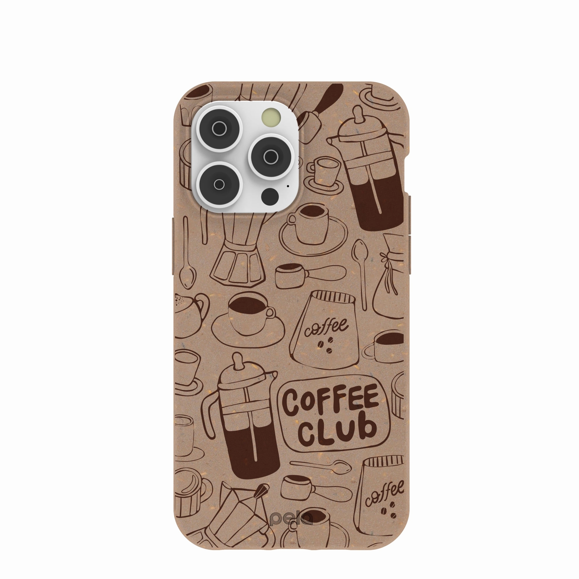 Protective Texture Layer Chocolate Brown Coffee Club iPhone 14 Pro Max Case