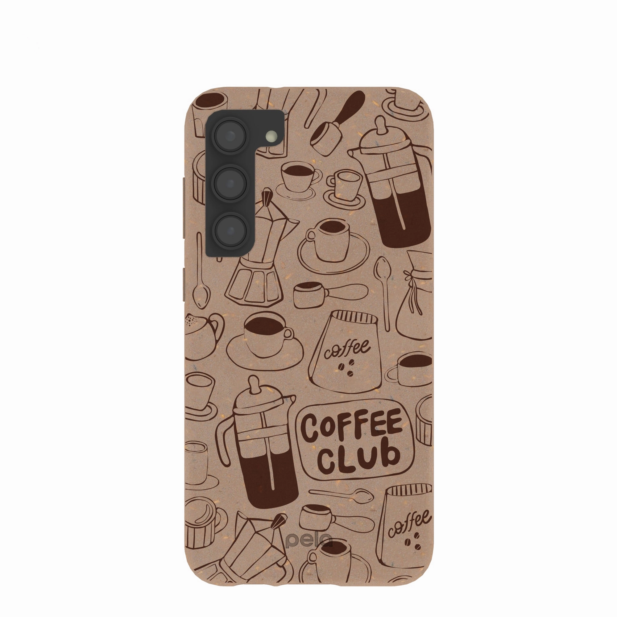 Compact Look Chocolate Brown Coffee Club Samsung Galaxy S23 (Plus) Case