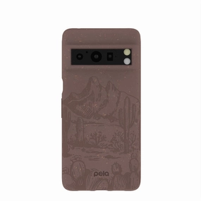 Chocolate Brown Desert Run Google Pixel 8 Pro Case Rugged Design Style