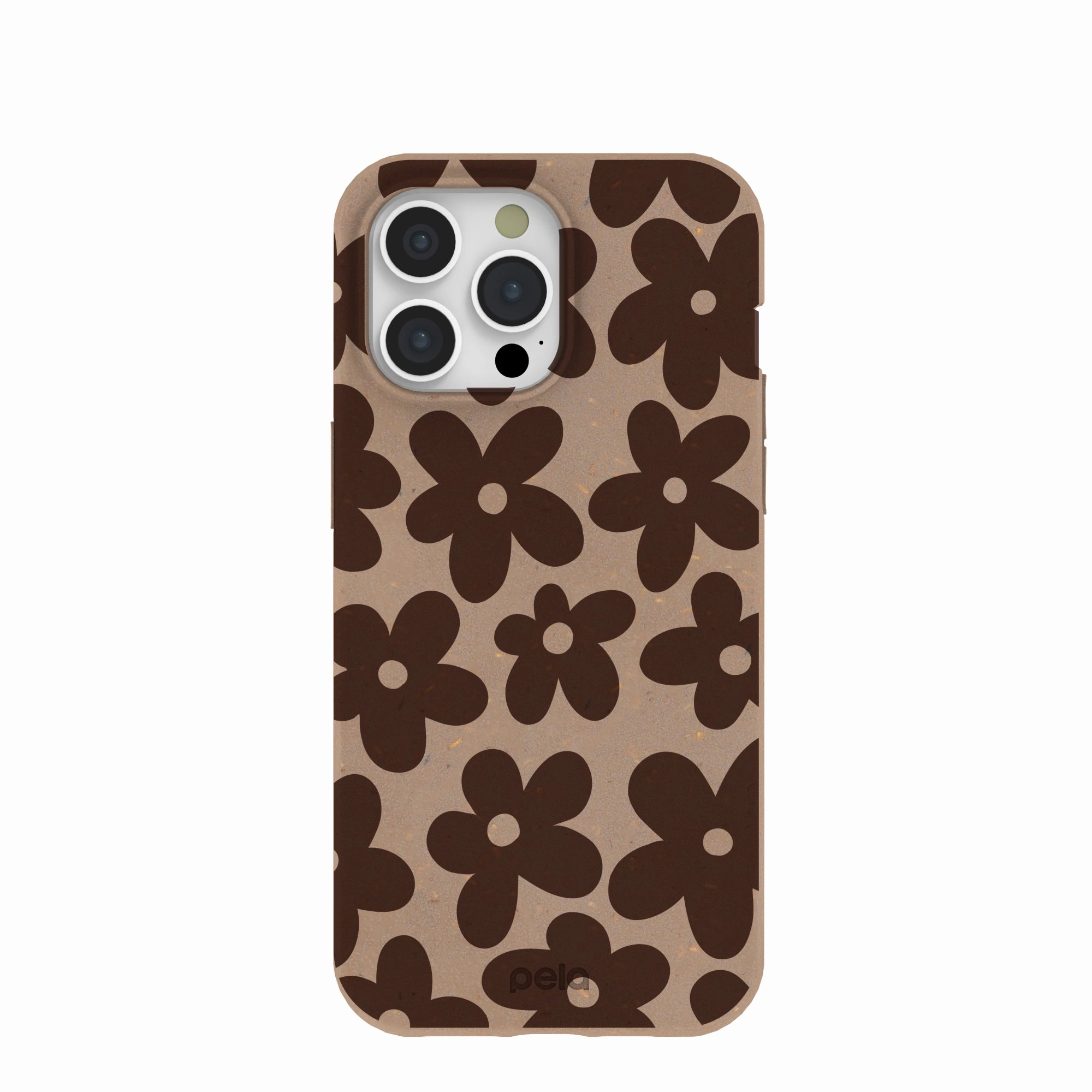 TPU Material Soft Material Chocolate Brown Earthy Blooms iPhone 15 Pro Max Case