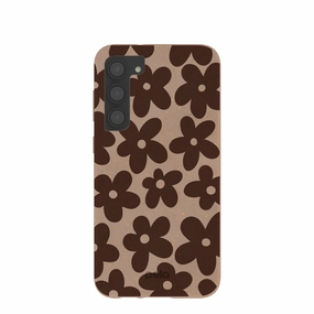 Chocolate Brown Earthy Blooms Samsung Galaxy S23 (Plus) Case Creative Style