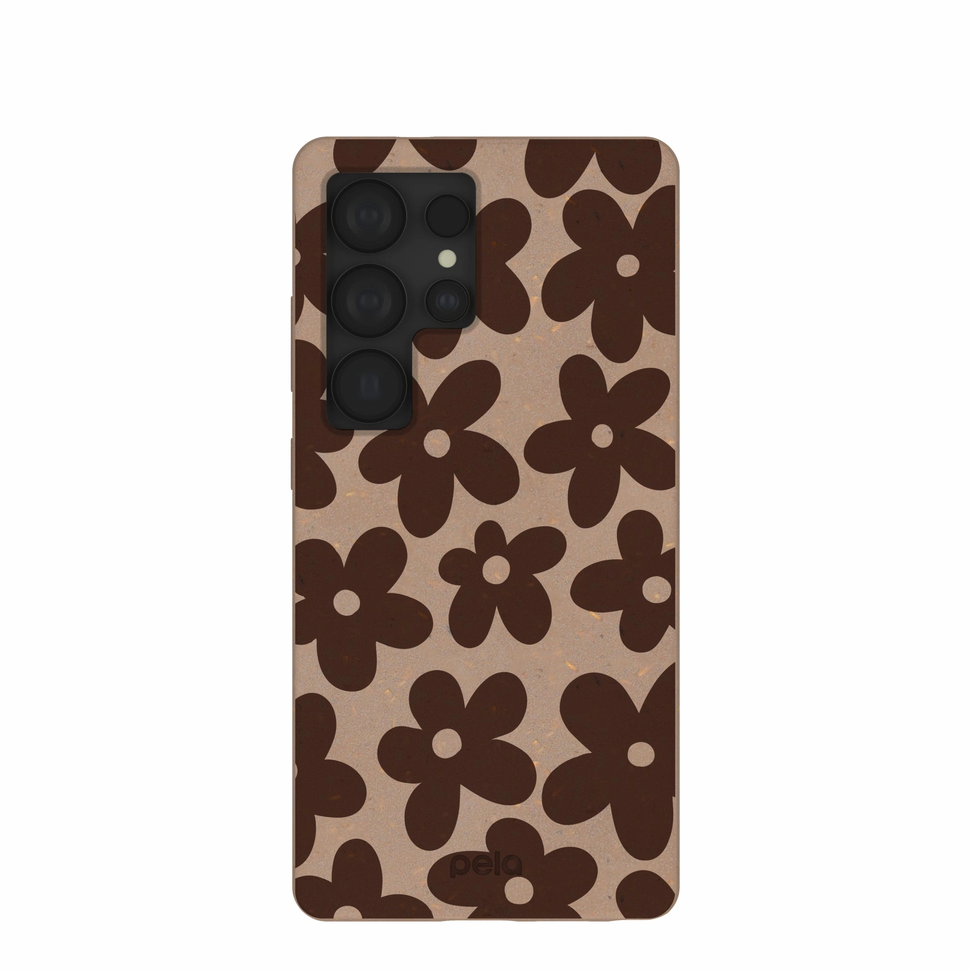 Smooth Craftsmanship Anti Shock Layer Chocolate Brown Earthy Blooms Samsung Galaxy S25 Ultra Case