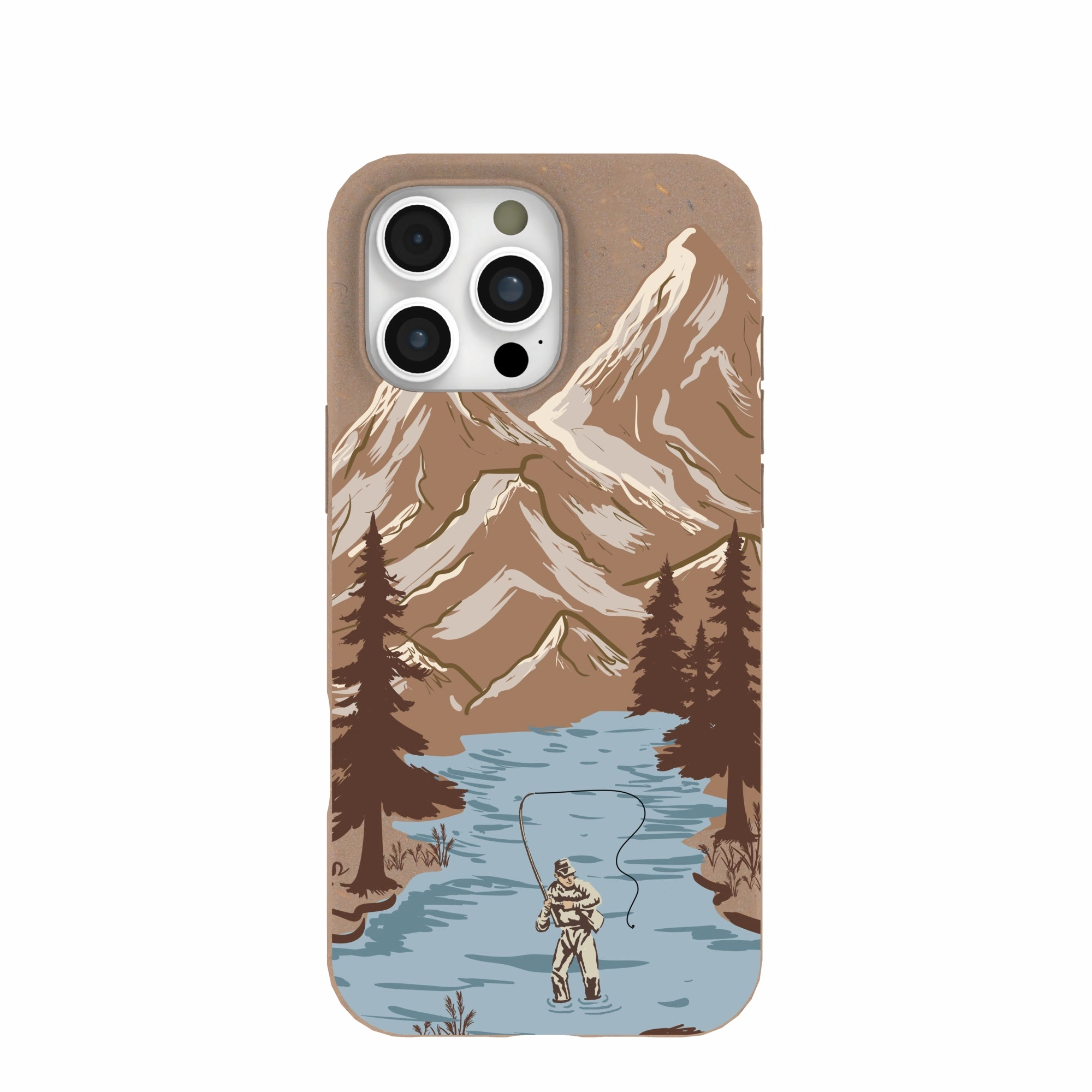 Hybrid Shield Chocolate Brown Gone Fishing iPhone 16 Pro Max Case