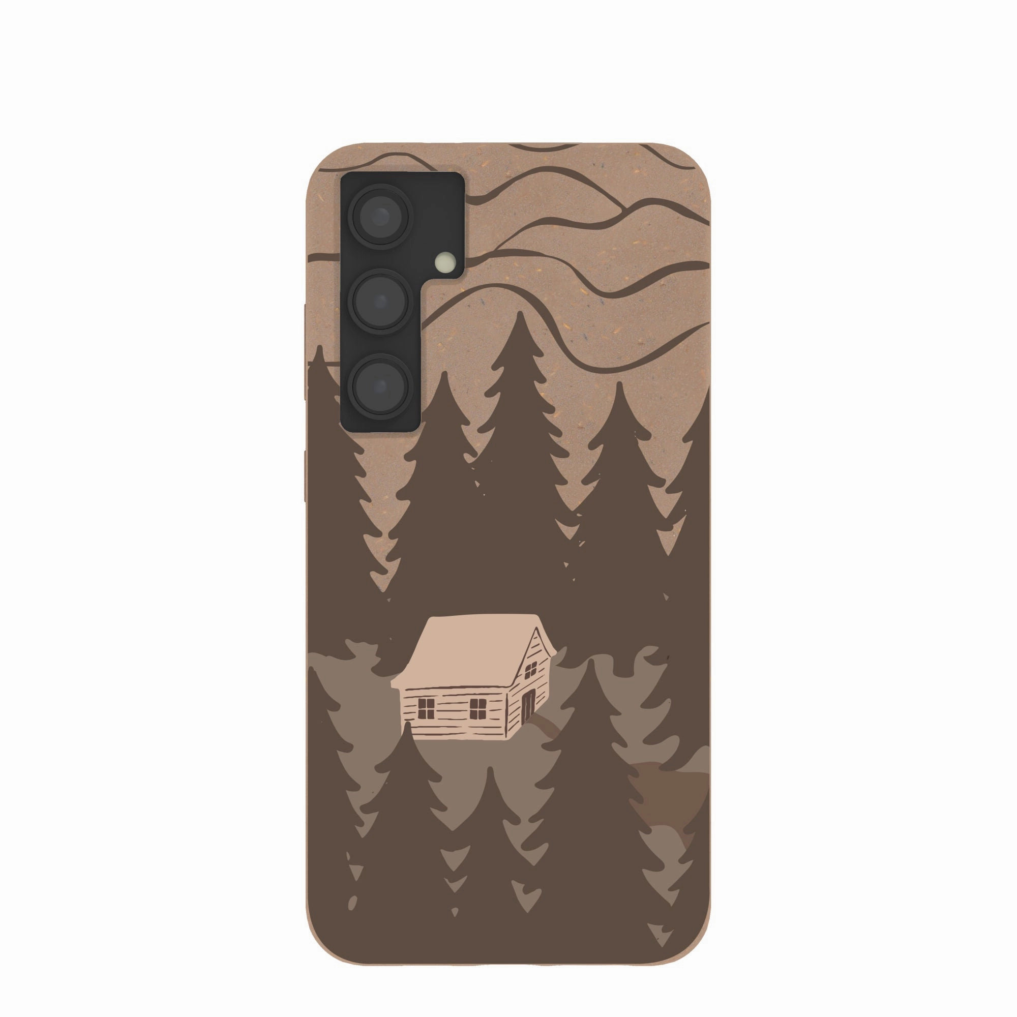 Marble finish Chocolate Brown Hidden Cabin Samsung Galaxy S24 (Plus) Case