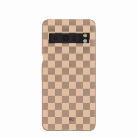 Matte Touch Chocolate Brown Latte Check Google Pixel 8 Pro Case