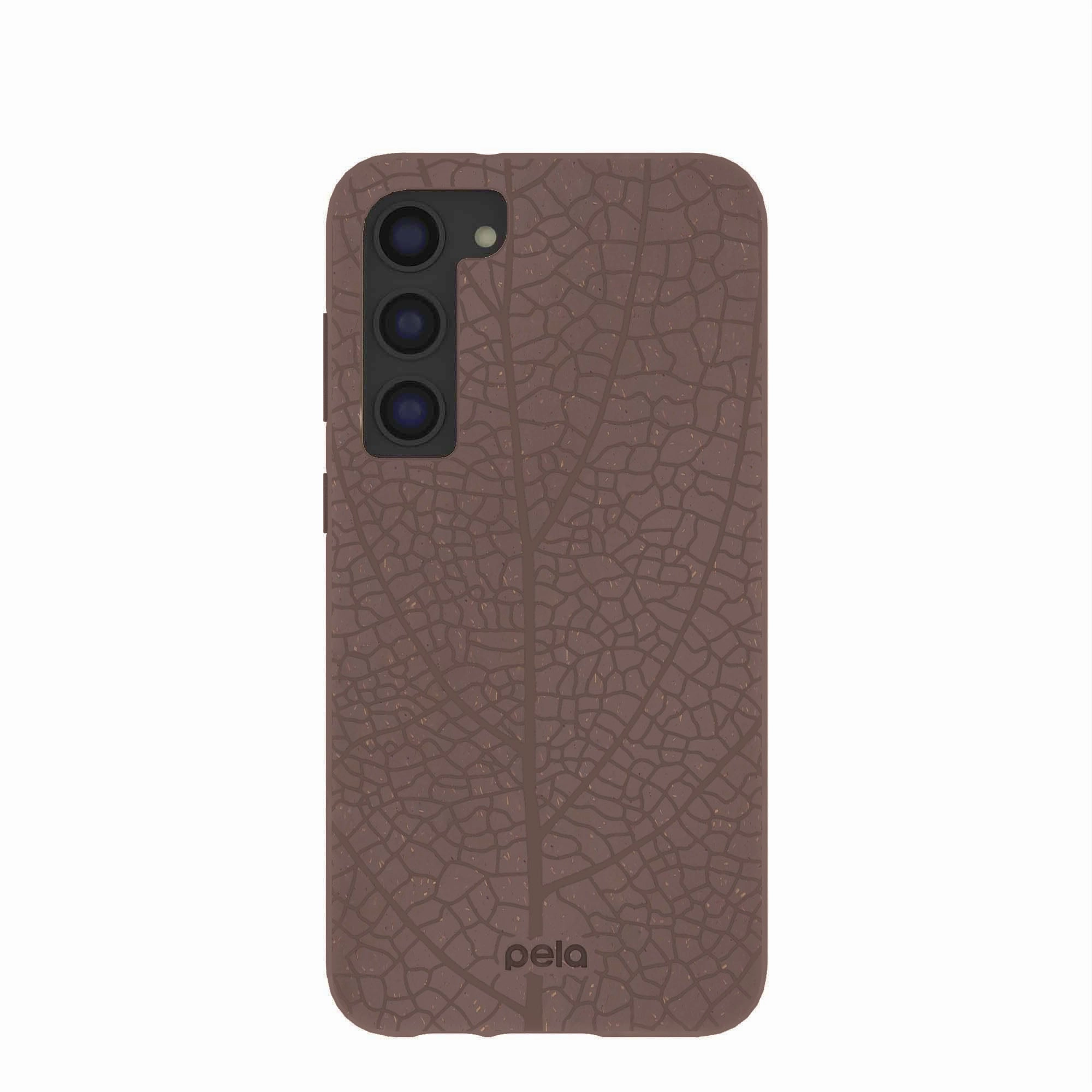 Shock Absorption Layer Classic Texture Chocolate Brown Leaf Veins Samsung Galaxy S23 (Plus) Case