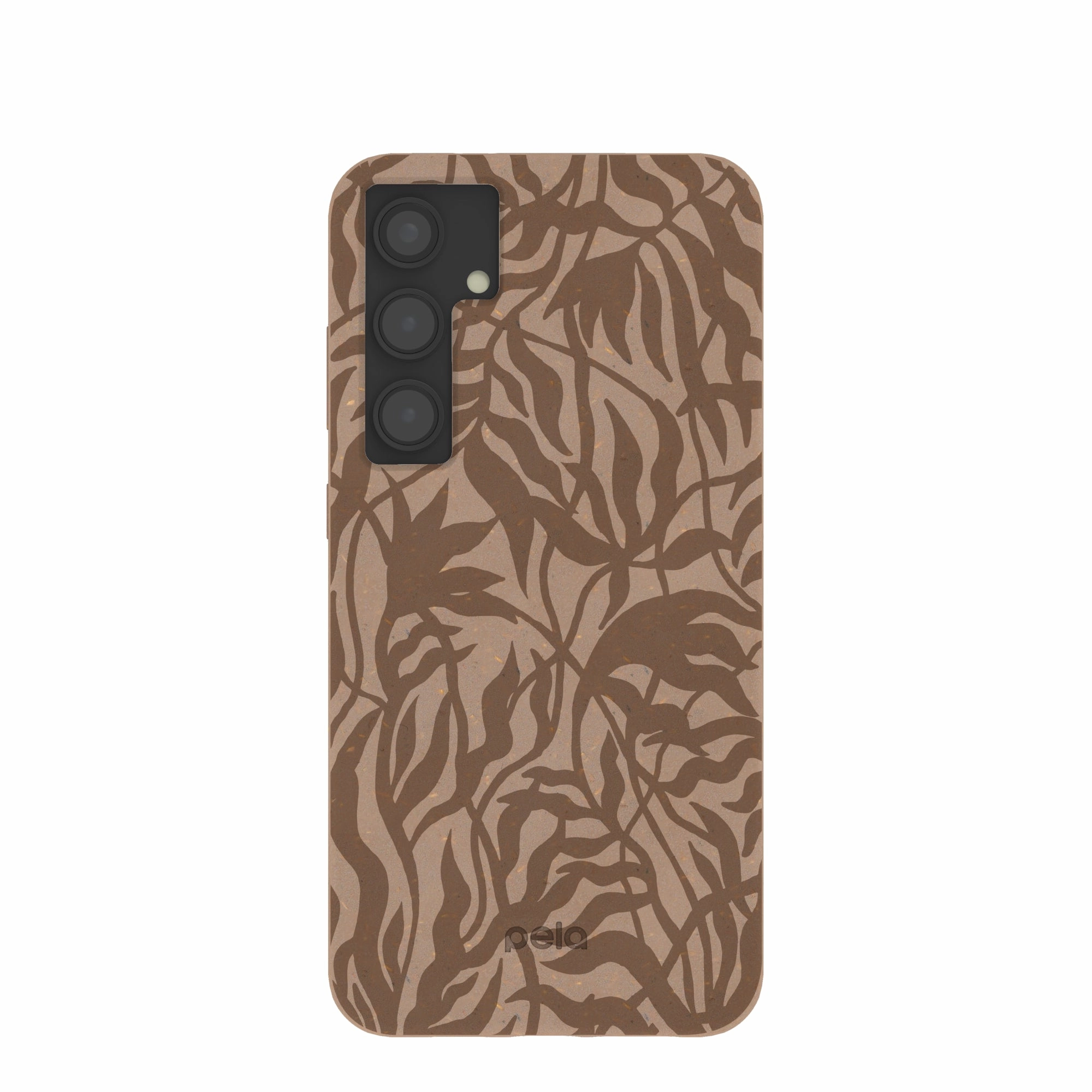 Chocolate Brown Rustic Leaves Samsung Galaxy S24 (Plus) Case Gloss Finish Texture Stylish grip