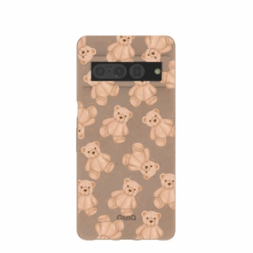 Elegant Shield Chocolate Brown Teddy Love Google Pixel 7 Pro Case