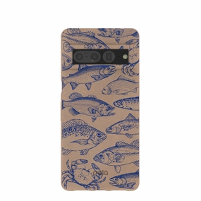 Chocolate Brown Vintage Catch Google Pixel 7 Pro Case Protective Pattern Texture Slim Profile