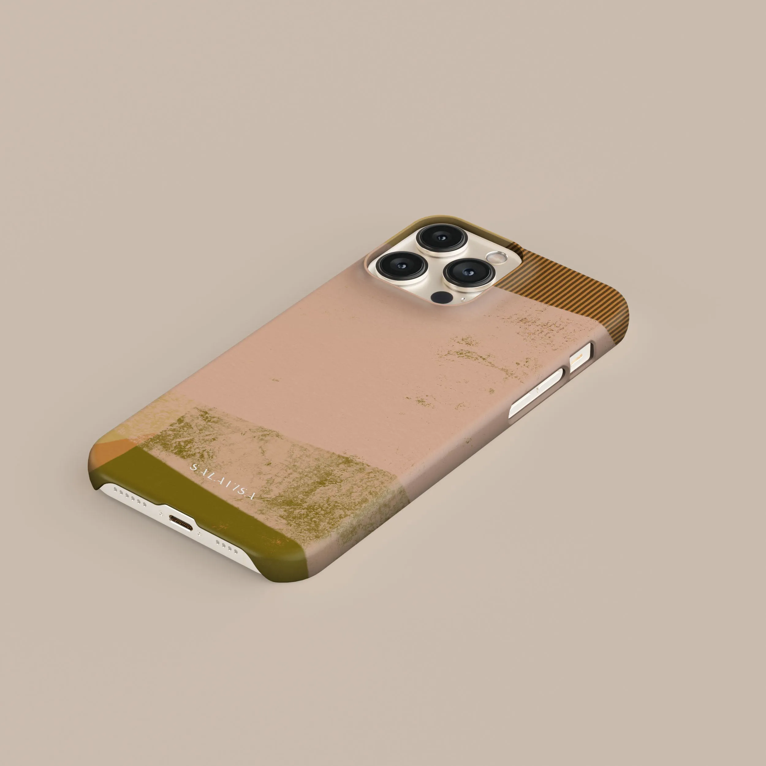 Olive Green Organic Phone Case Vivid Pattern Design