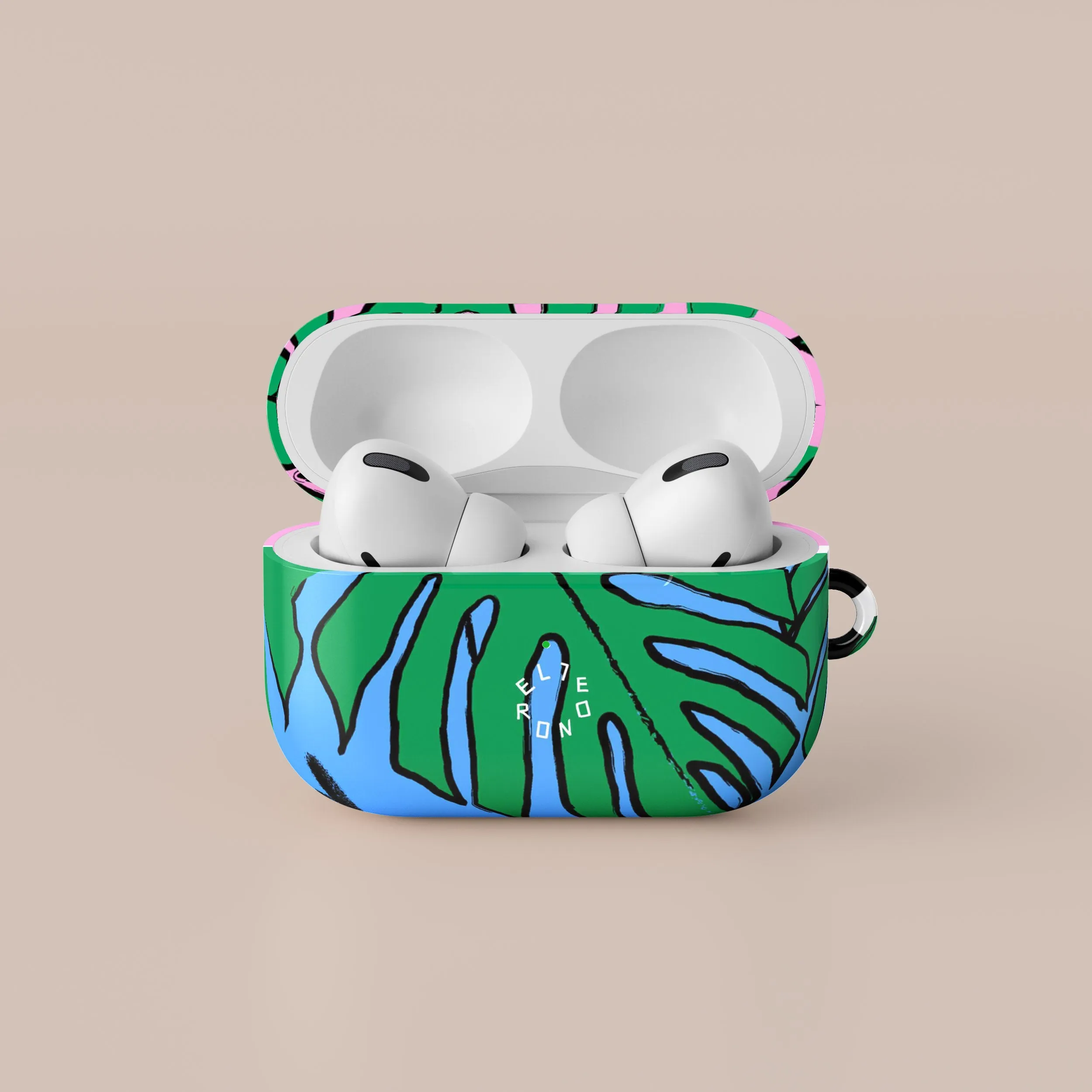 Tropical Leaves AirPods Case Colorful Compact Case soft pastel airpods shell