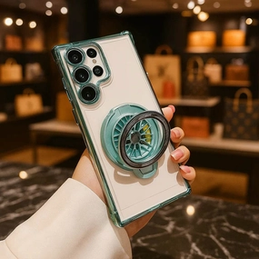 Lightweight Shell Galaxy S25 Series Electroplated Rotating Gyro Magnetic Case