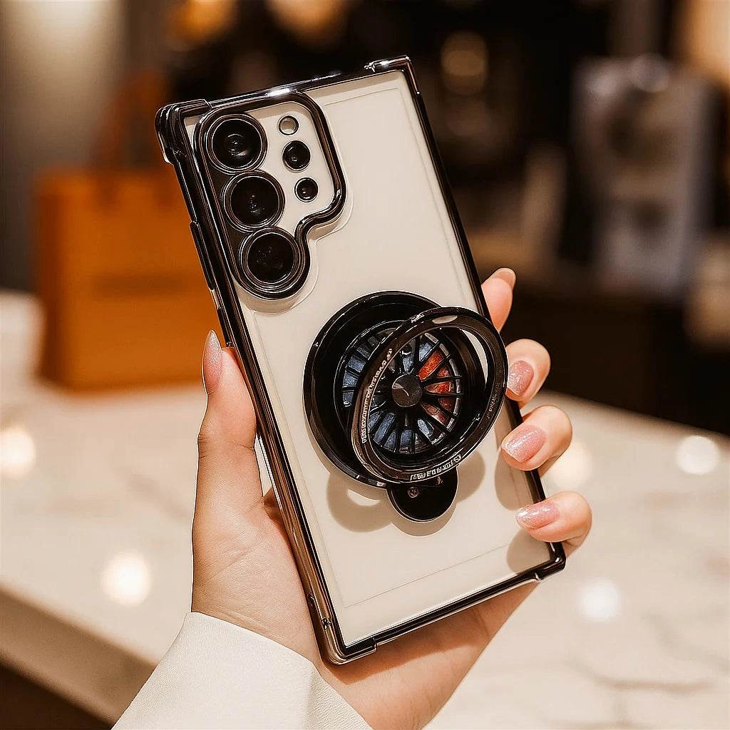 Modern Form Durable Finish Galaxy S25 Series Electroplated Rotating Gyro Magnetic Case