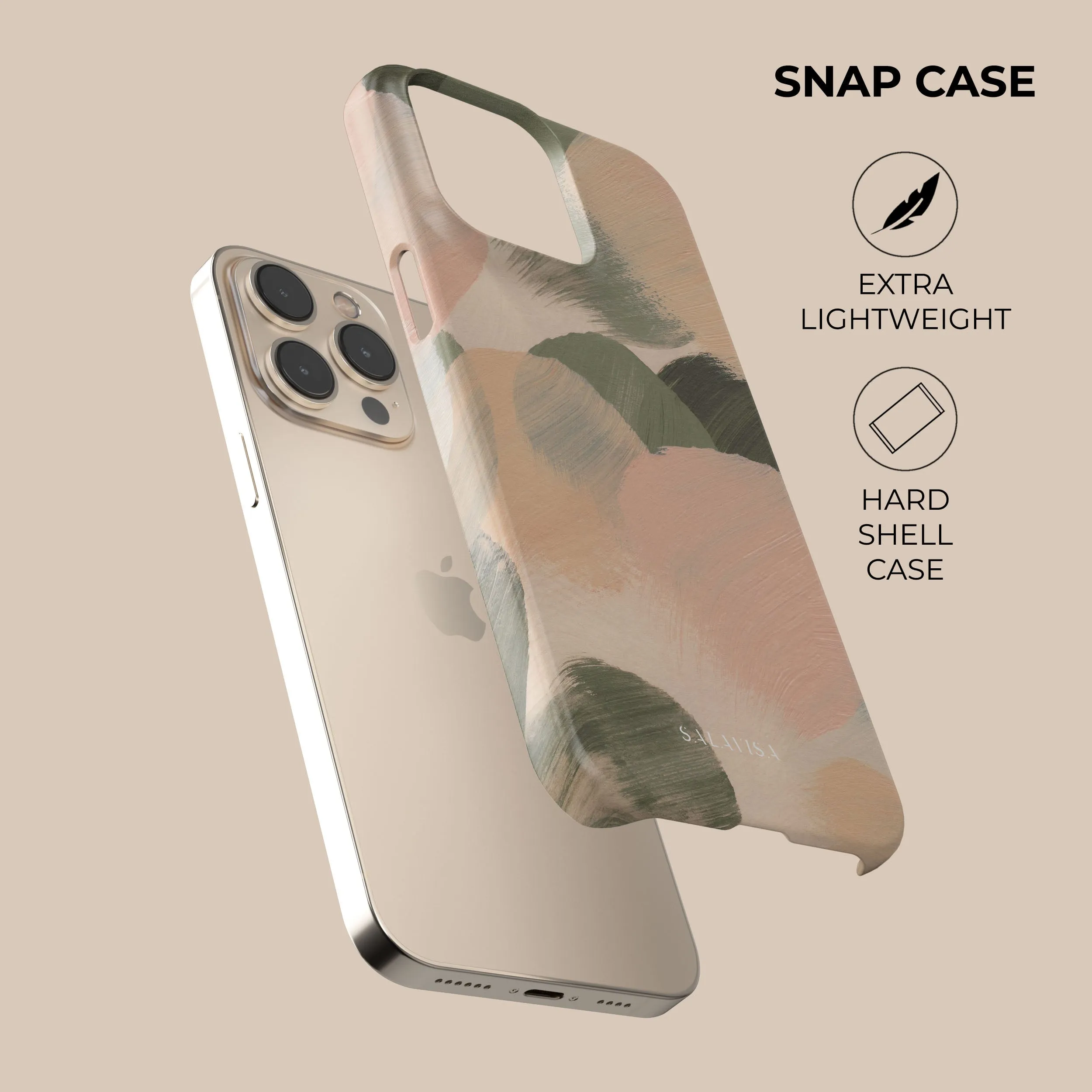 Beige Minimalistic Phone Case Stylish Touch Outdoor Adventure