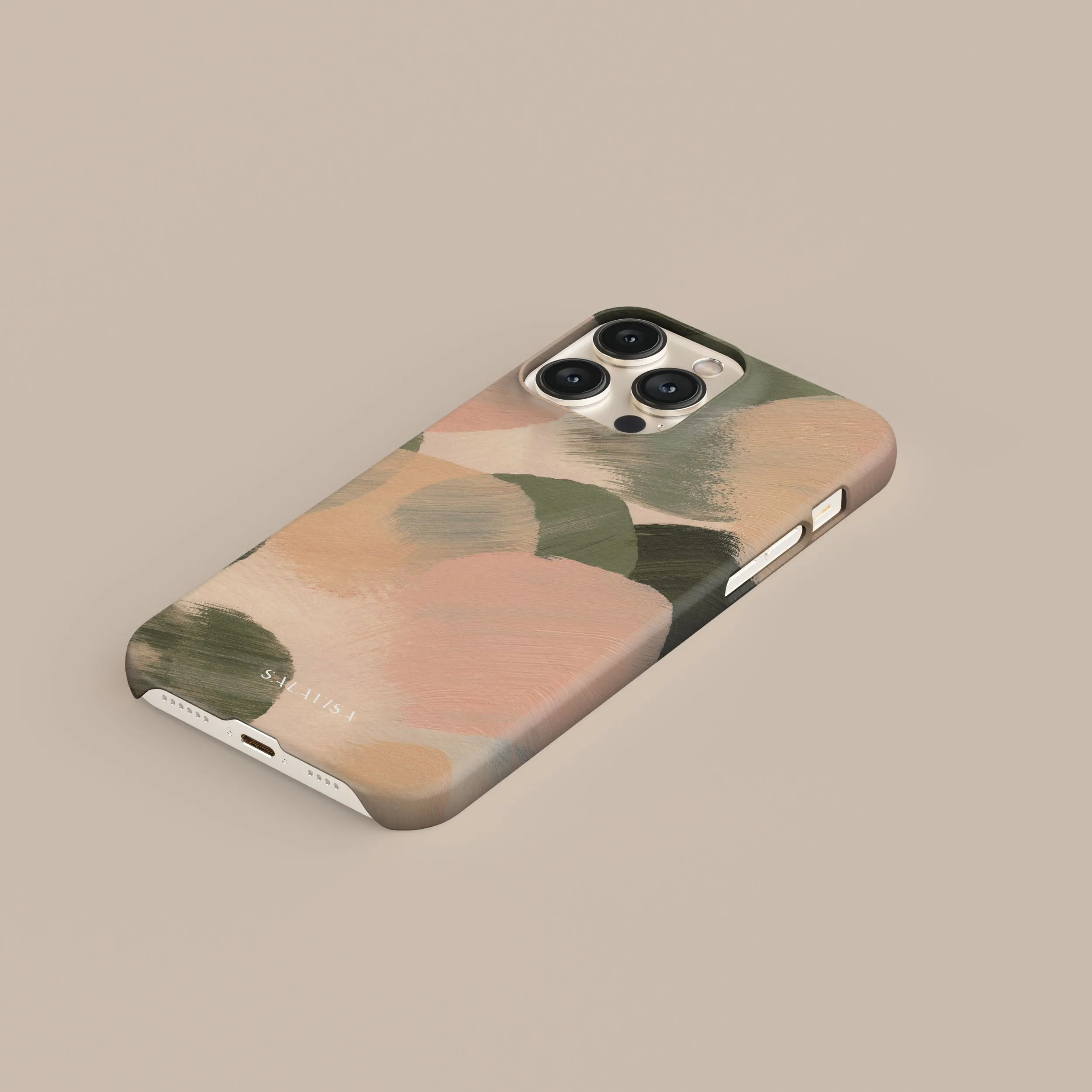 Beige Minimalistic Phone Case Grip Safe Flexible Grip Texture