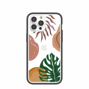 Clear Abstract Botanics iPhone 14 Pro Max Case With Black Ridge Universal Fit