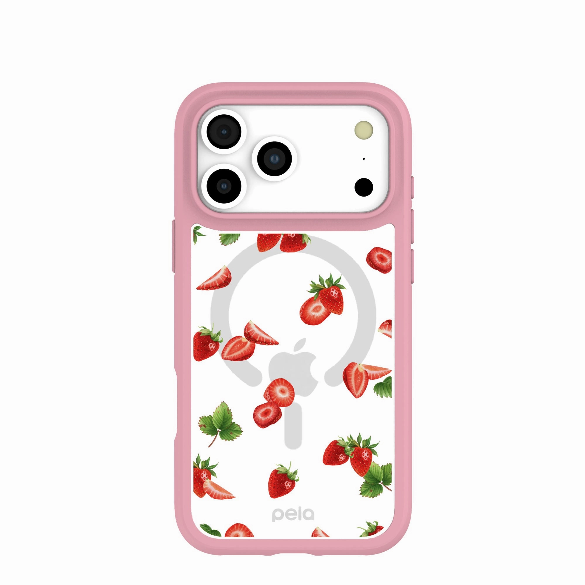 Clear Berry Pink iPhone 17 Pro Max Case With Petal Pink Ridge (MagSafe included) Lightweight Build