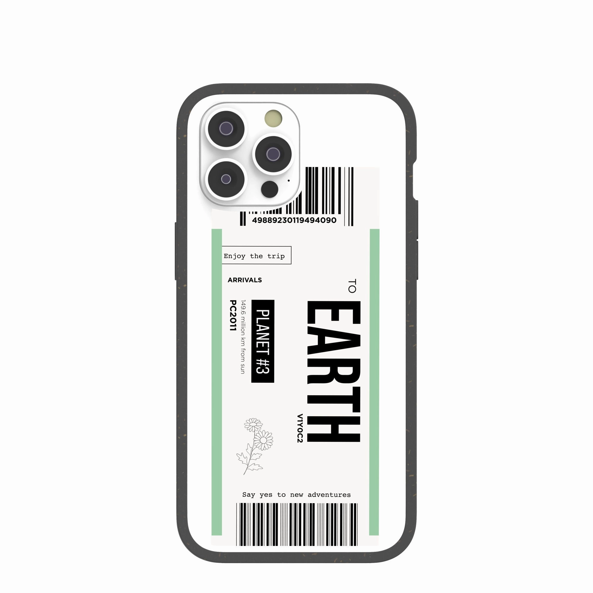 Flexible frame Clear Earthbound iPhone 14 Pro Max Case With Black Ridge
