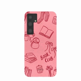 Smooth Texture Pattern Bubblegum Pink Book Club Samsung Galaxy S24 (Plus) Case