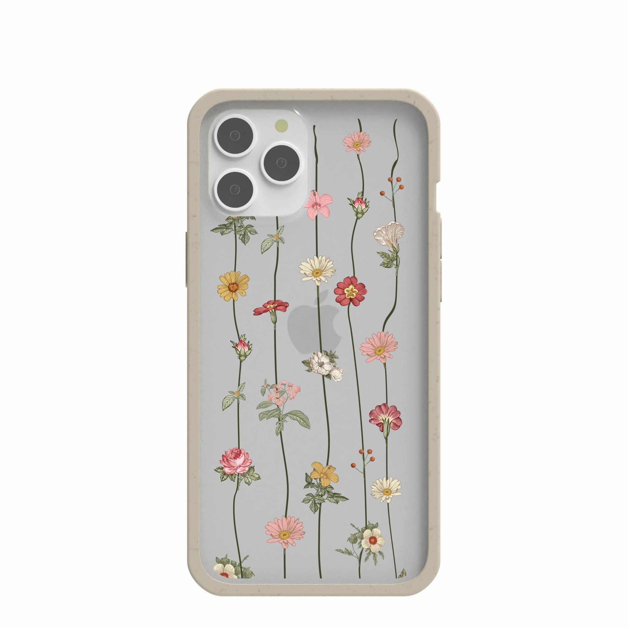Clear Floral Vines iPhone 12 Pro Max Case With London Fog Ridge Flexible Grip Texture Textured Grip