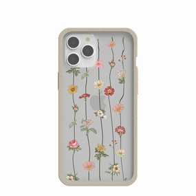 Clear Floral Vines iPhone 12 Pro Max Case With London Fog Ridge Flexible Grip Texture Textured Grip