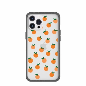 Polished Finish Phone Accessory Clear Oranges iPhone 12 Pro Max Case With Black Ridge