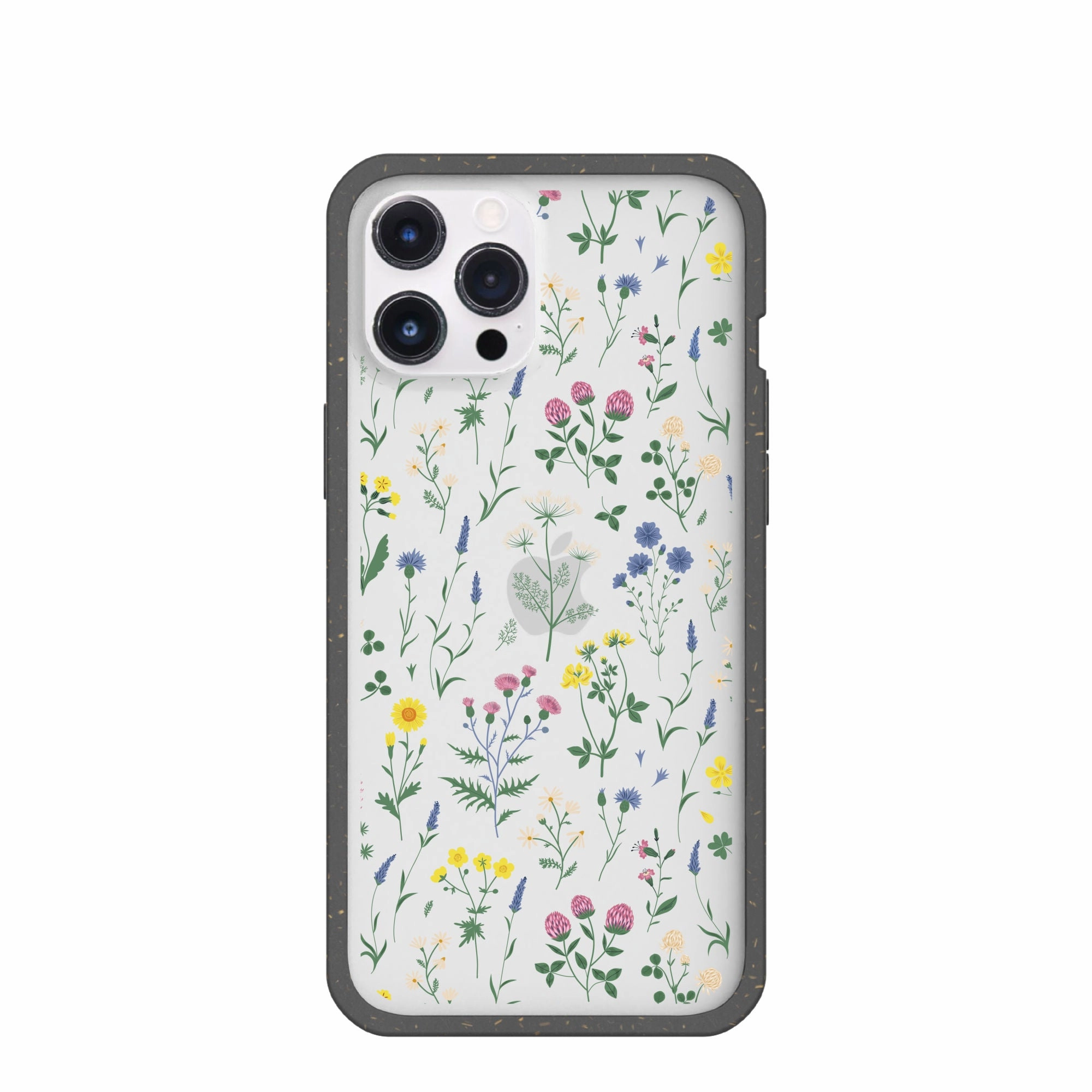 Smooth Detail Gift Choice Clear Shadow Blooms iPhone 12 Pro Max Case With Black Ridge